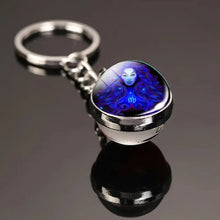12 Constellation Keychain with Luminous Time Stone Pendant