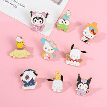 Anime Sanrio Enamel Pin Kuromi Cinnamoroll Melody Hello Kitty Badge Metal Brooch Clothing Backpack Lapel Pin Jewelry Accessories